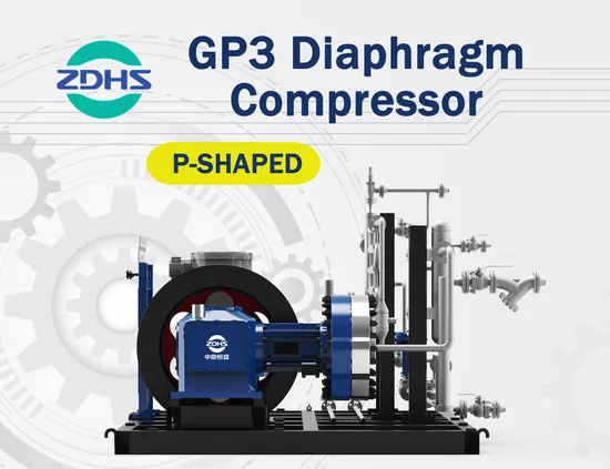 Reciprocating Diaphragm Hydrogen and Industrial Gas Chemical Gas Compressor